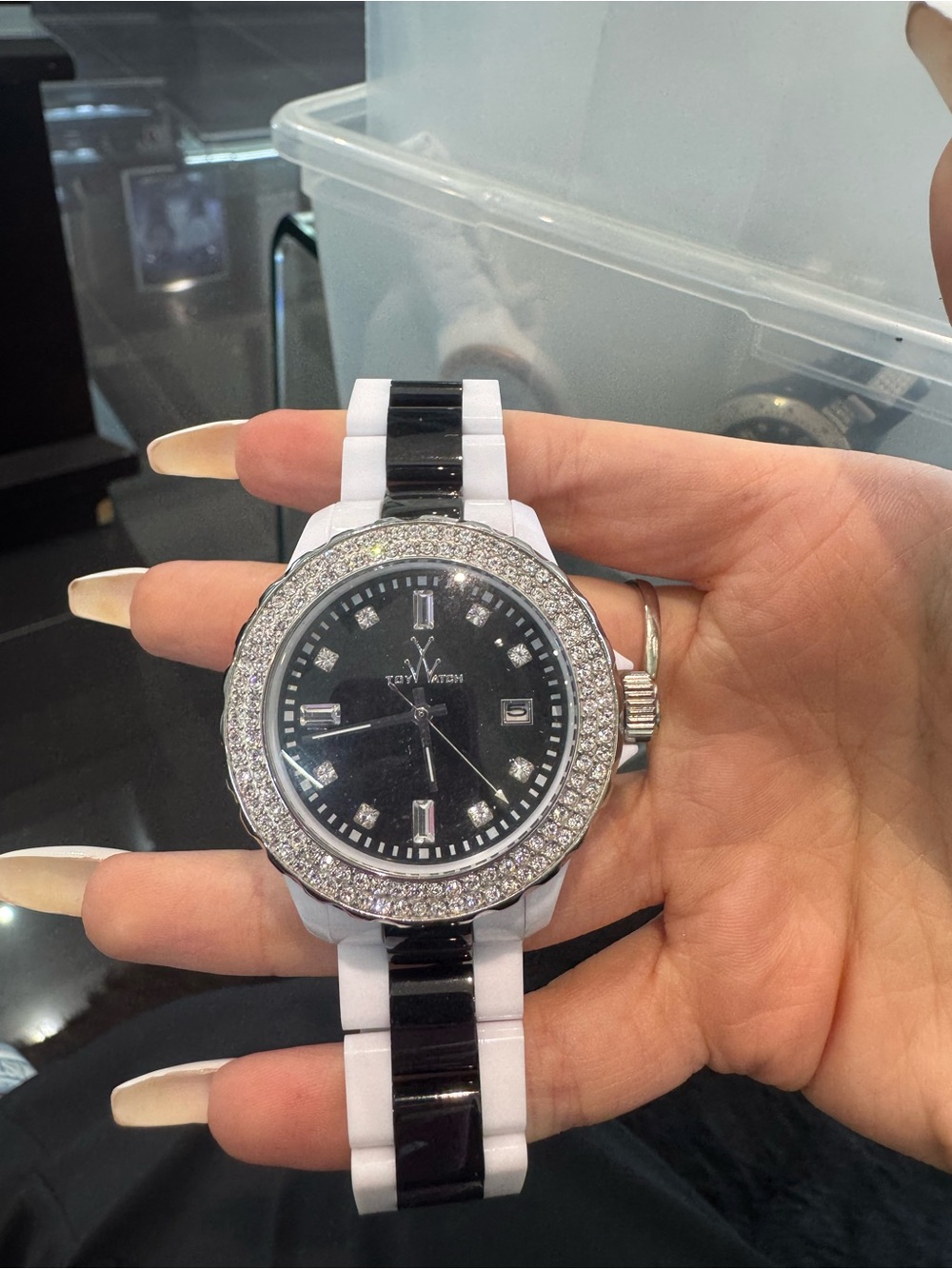 New ToyWatch Plasteramic Tuxedo Black Dial Wristwatch